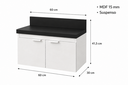 Ver imagem 3 de Gabinete para Banheiro Suspenso Jardins 100% MDF 15mm