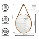 Ver imagem 2 de Espelho Adnet Decorativo Redondo Banheiro Antigo 40cm + Pino Suporte