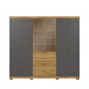 Ver imagem 7 de Guarda-Roupa Casal Reflecta 100% MDF 6 Portas 4 Gavetas Dubai Ouro Marrom/Nature/Alasca