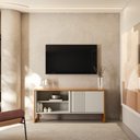 Ver imagem 2 de Rack Bancada Tv até 55" Sala 141cm Aparador Caleb Nature/off White L04 - D'Rossi