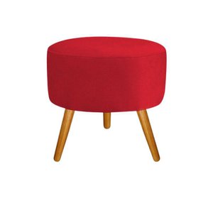 Puff Decoração Redondo Vermelho 35cm de Altura Infantil