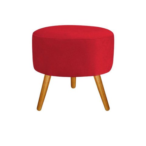 Puff Decoração Redondo Vermelho 35cm de Altura Infantil