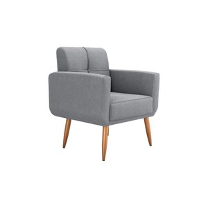 Poltrona Cadeira Decorativa Escritório Havana Matrix Cinza