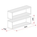 Ver imagem 2 de Par de Nichos Retangular P15cm Minimalista Preto Mdf Organizador Dormitorio Bebe Infantil Kids