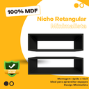 Ver imagem 5 de Par de Nichos Retangular P15cm Minimalista Preto Mdf Organizador Dormitorio Bebe Infantil Kids