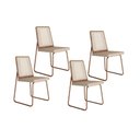 Ver imagem 1 de Cadeira de Cozinha Wood 1751 Kit 4 Uni Rose Linho Areia