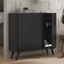 Ver imagem 1 de Sapateira Retrô 3 Portas Nina Multimóveis Mp6018 Preta