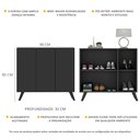 Ver imagem 3 de Sapateira Retrô 3 Portas Nina Multimóveis Mp6018 Preta