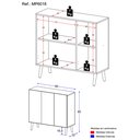 Ver imagem 4 de Sapateira Retrô 3 Portas Nina Multimóveis Mp6018 Preta