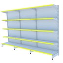 Ver imagem 1 de Gondola Parede 202 Amapa Fit Kit 3 Metros Branco Porta Etiqueta Amarelo Amapá