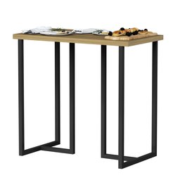 Mesa Escrivaninha Mali Pequena Compacta 76cm Estilo Industrial:freijo / Preto - 5