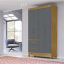 Ver imagem 2 de Guarda Roupa 4 Portas Madri Freijó Cinza 852031 Moval