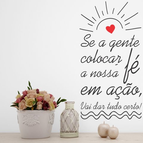 Adesivo de Parede Decorativo Frase Vai Dar Tudo Certo!