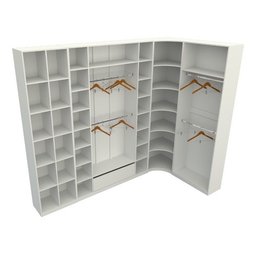 Kit Closet Modulado Armário Colmeia Cabideiro M53 100% Mdf - Branco - 2