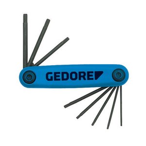 Jogo de Chaves Allen Tipo Canivete Perfil Tork com 8 Peças T6 a T25 - Gedore 024660