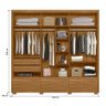 Guarda Roupa Casal 6 Portas com Espelho 3 Gavetas Amazonas - Freijó Freijó - 5