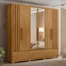 Guarda Roupa Casal 6 Portas com Espelho 3 Gavetas Amazonas - Freijó Freijó - 1