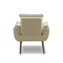 Ver imagem 4 de Poltrona para Sala Decorativa Opala Pés Madeira Suede Bege Império Decor