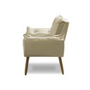 Ver imagem 2 de Poltrona para Sala Decorativa Opala Pés Madeira Suede Bege Império Decor