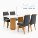 Ver mais imagens de Conjunto Sala de Jantar 4 Lugares Retangular Tampo Vidro MDF 120x80cm Mesa Isla e Cadeiras Carol