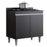 Armário Cozinha Balcao Cooktop 4 ou 5 Bocas 2 Portas 1 Tampo Cor,:preto - 1