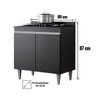 Armário Cozinha Balcao Cooktop 4 ou 5 Bocas 2 Portas 1 Tampo Cor,:preto - 6