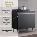 Ver imagem 4 de Armário Cozinha Balcao Cooktop 4 ou 5 Bocas 2 Portas 1 Tampo Cor,:preto