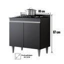 Ver imagem 6 de Armário Cozinha Balcao Cooktop 4 ou 5 Bocas 2 Portas 1 Tampo Cor,:preto