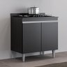Armário Cozinha Balcao Cooktop 4 ou 5 Bocas 2 Portas 1 Tampo Cor,:preto - 2