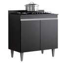 Ver imagem 1 de Armário Cozinha Balcao Cooktop 4 ou 5 Bocas 2 Portas 1 Tampo Cor,:preto