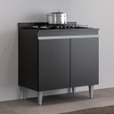 Ver imagem 2 de Armário Cozinha Balcao Cooktop 4 ou 5 Bocas 2 Portas 1 Tampo Cor,:preto