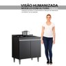 Armário Cozinha Balcao Cooktop 4 ou 5 Bocas 2 Portas 1 Tampo Cor,:preto - 7
