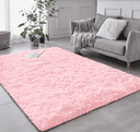 Ver imagem 1 de Tapete Pelo Alto Felpudo Peludo Macio Anti Derrapante Alérgico Rosa Bebe 200 x 200 cm