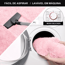 Ver imagem 2 de Tapete Pelo Alto Felpudo Peludo Macio Anti Derrapante Alérgico Rosa Bebe 200 x 200 cm