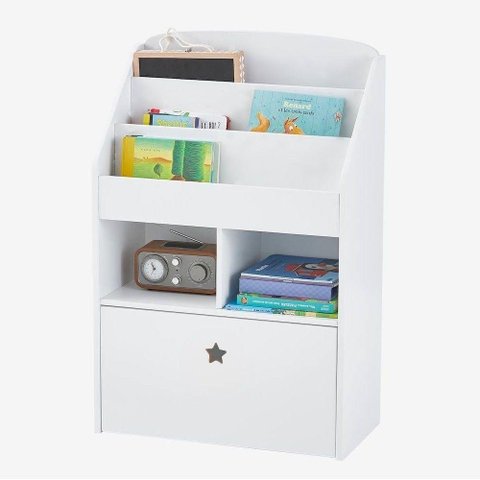 Expositor De Livros Com Baú Infantil Hugo 100% Mdf Quarto