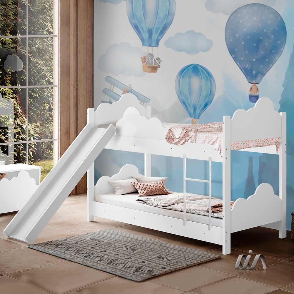 Beliche Infantil Com Escorregador Nuvem Branco Marina Divaloto ...