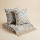 Ver imagem 3 de Kit Manta e Almofadas Decorativas para Sofá Cherry Azul Nevoa - Nexta Casa