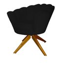 Ver imagem 2 de Poltrona Decorativa Pétala Pés Madeira Giratório Suede Preto - Ds Estofados