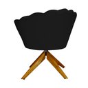 Ver imagem 3 de Poltrona Decorativa Pétala Pés Madeira Giratório Suede Preto - Ds Estofados