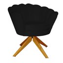 Ver imagem 1 de Poltrona Decorativa Pétala Pés Madeira Giratório Suede Preto - Ds Estofados