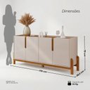 Ver imagem 4 de Buffet Aparador Sala de Jantar 4 Portas MDF 170cm Lizz Versátile 2022 Pés em Madeira Maciça