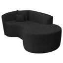 Ver imagem 6 de Recamier Curvo Orgânico 180cm 3 Lugares Lado Direito para Sala de Estar Bouclé Londres Preto