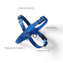 Ver imagem 2 de Peitoral Ajustável em X e Guia para Cães Azul Marinho - M