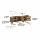 Ver imagem 5 de Rack Luna Orgânico Tv até 65'' 180x60cm 2 Portas Hanover/dourado 28076