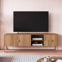 Ver imagem 1 de Rack Luna Orgânico Tv até 65'' 180x60cm 2 Portas Hanover/dourado 28076