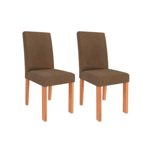 Kit 2 Cadeiras Sala Jantar Maia 2 Un Cinamomo/suede Mascavo Chocolate - Cimol