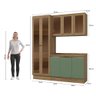 Armário de Cozinha Compacta com Vidro Reflecta 100% Mdf 192cm Nogueira/verde Celeste Kappesberg - 3