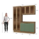 Ver imagem 3 de Armário de Cozinha Compacta com Vidro Reflecta 100% Mdf 192cm Nogueira/verde Celeste Kappesberg