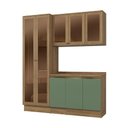Ver imagem 2 de Armário de Cozinha Compacta com Vidro Reflecta 100% Mdf 192cm Nogueira/verde Celeste Kappesberg