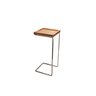 Mesa de Canto Sofá Base Prata Anny Apoio Lateral 68cm Tampo Mel - 1